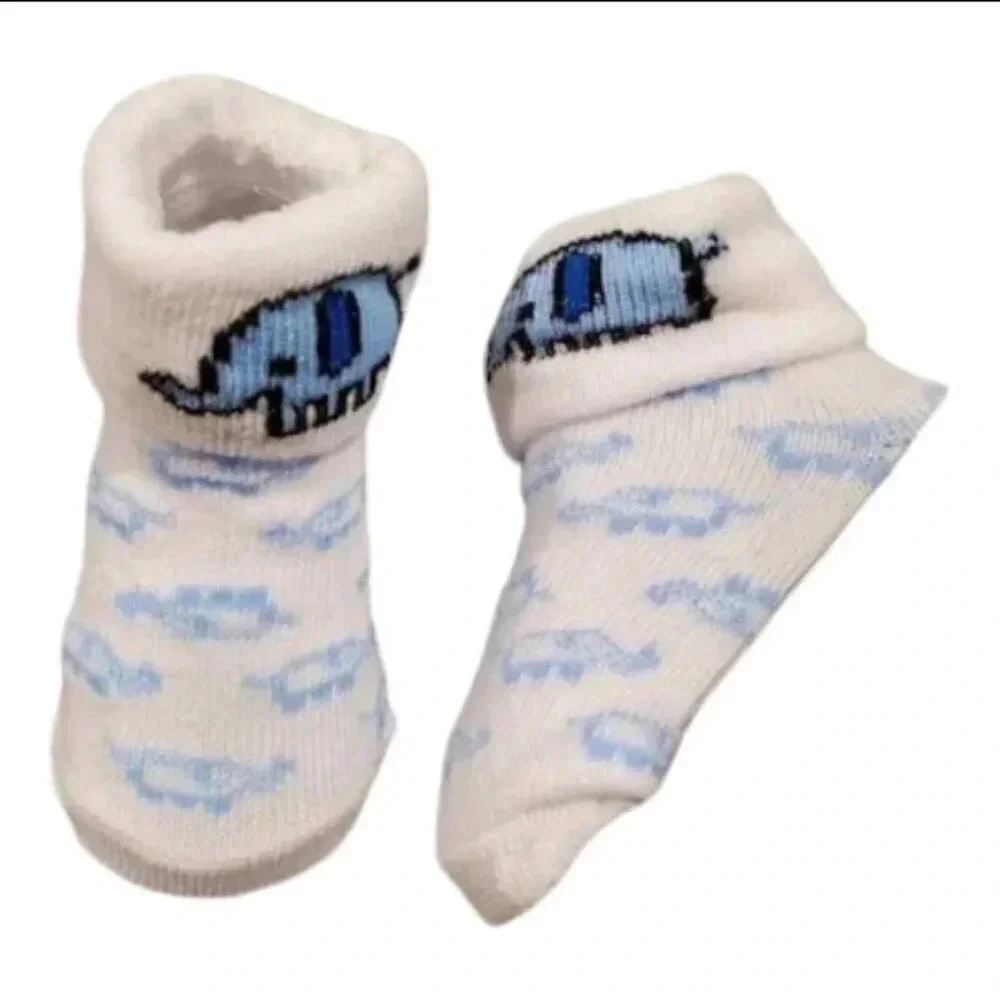 Baby Boy Gift Set Elephant Bib, Mittens, Socks Gift Set